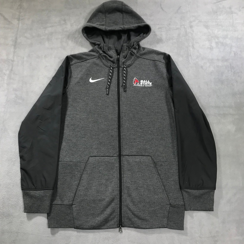 Nike Ball State Cardinals Field Hockey Hoodie Full Zip Jacket Womens Small Grey
